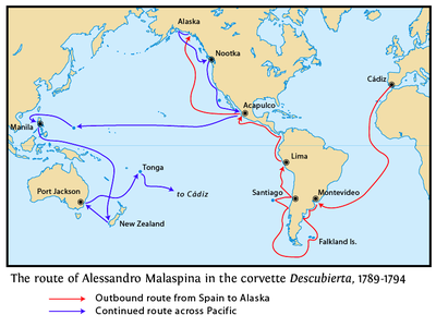 How many years did the Malaspina's world voyage last?