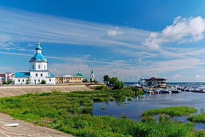 Which river does Cheboksary lie on?