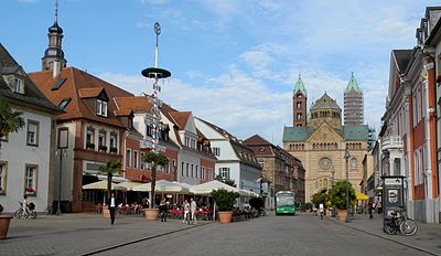 How far is Speyer from Heidelberg?