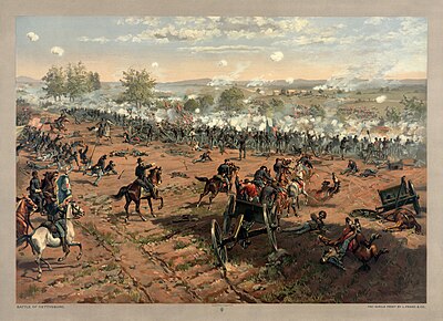 Who commanded the disastrous assault on Union positions, including Pickett's division, on the final day of Gettysburg?