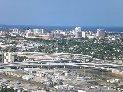 What is the area occupied by West Palm Beach? [br] (The information was updated in 2016)