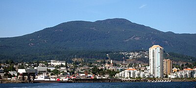 Is Nanaimo located inland or on the coast?