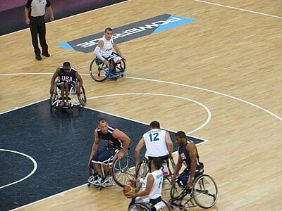 In which sport did the United States win their first gold medal at the 2012 Summer Paralympics?