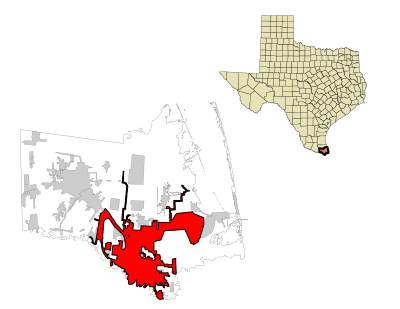 What is the rank of Brownsville in terms of population among Texas cities?