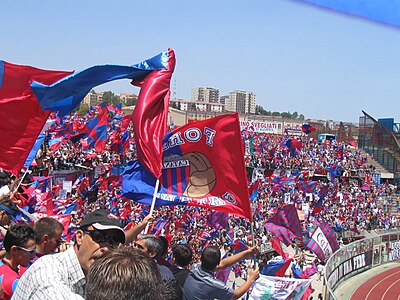 How many times has Catania F.C. appeared in the top flight?