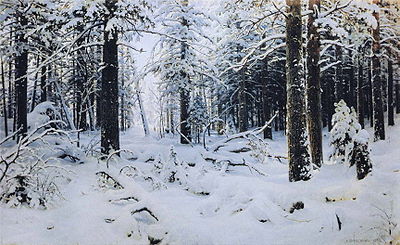 What color schemes did Shishkin often use in his landscape paintings?