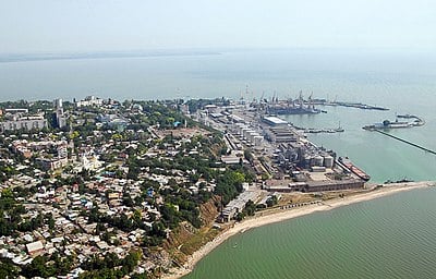 Which sea does Taganrog Bay open into?