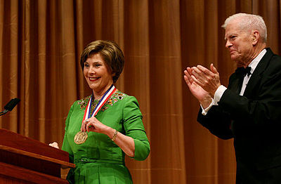 What Gallup poll recognition did Laura Bush receive as First Lady?