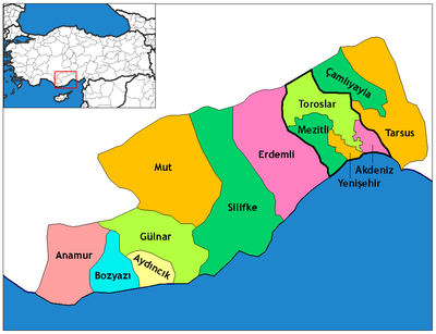 Which two cities is Mersin combined with to form a larger metropolitan region?