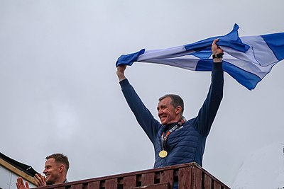 Which team was Jim Gannon playing for during his second-place finishes in the Second and Fourth Divisions?