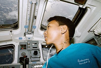 Which space shuttle did Mae Jemison board for her space journey?