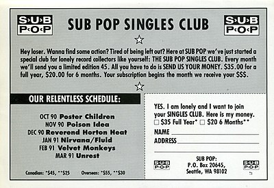 Which Sub Pop band released the album "Give Up" in 2003?