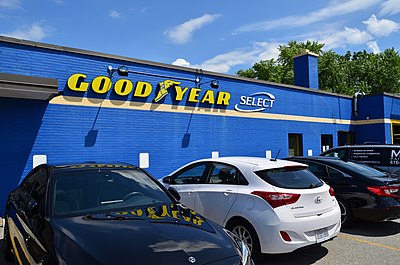 When did Goodyear stop being a component of the Dow Jones Industrial Average?
