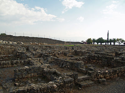 What was built over the ancient synagogues in Capernaum?