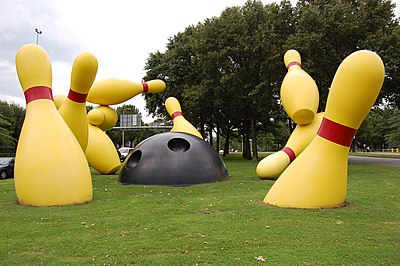 One of Oldenburg's famous works is a sculpture of a..