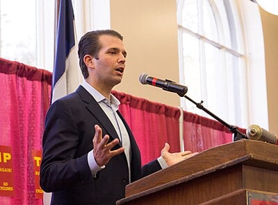 Which conspiracy theory did Donald Trump Jr. promote during the 2020 presidential election?