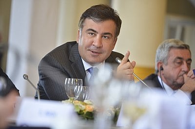 Which Ukrainian political party did Mikheil Saakashvili create?