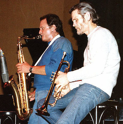 Who commonly sang on Chet Baker's albums?