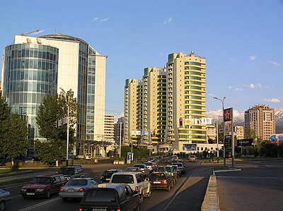 What is the elevation range of Almaty?
