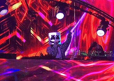 What is Marshmello's characteristic outfit?