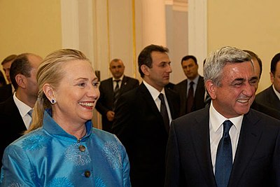 Serzh Sargsyan's presidential election victory in 2008 was succeeding whom?