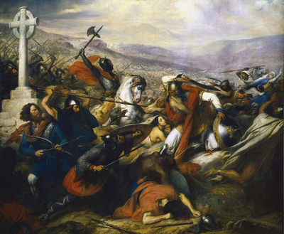 Who was the grandchild of Charles Martel who became the first Western Emperor since the fall of Western Roman Empire?
