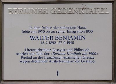 What nationality was Walter Benjamin?