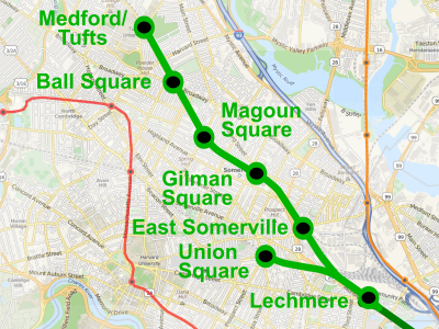Which public transportation system serves Somerville?