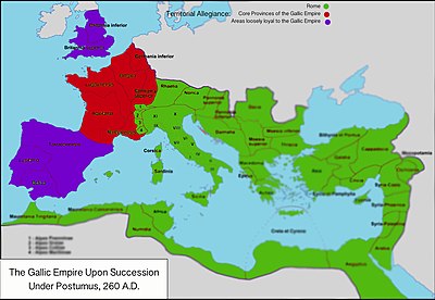 Who founded the Gallic Empire?