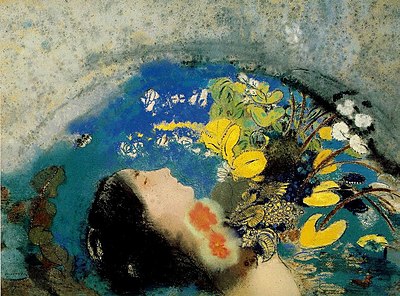 What theme is prevalent in Redon's work?