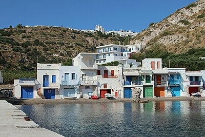 What is the main port of Milos?