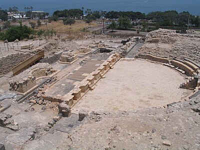 Which ancient site, now part of modern Tiberias, is known for its hot springs?