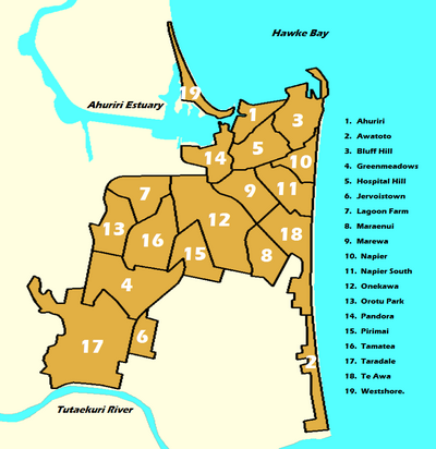 What is the land area of Napier City?