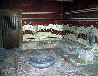 What is the time period of the Late Bronze Age when the palace of Knossos was abandoned?