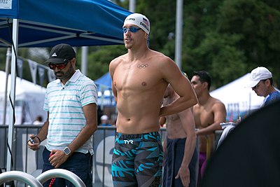 Who is Tom Shields' swimming idol?