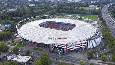 What is the home stadium of Bayer 04 Leverkusen?