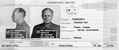 When did Joachim Von Ribbentrop die?