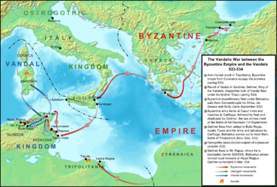 Which civilization's armies did Belisarius frequently combat?