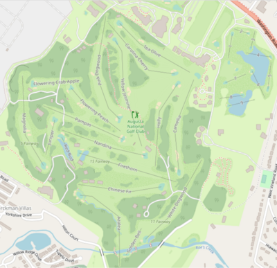 What is the length of the Augusta National Golf Club course?