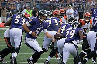 Who replaced Flacco as the starting quarterback for the Ravens due to his hip injury?