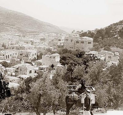 In which year did the British forces capture Nablus during World War I?
