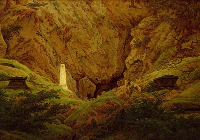 What did Friedrich's landscapes typically exclude?