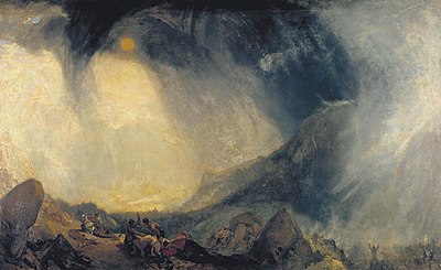 How old was Turner when his first work was exhibited at the academy?