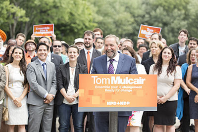 As leader, which direction did Mulcair take the NDP?