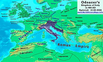 When did Theodoric the Great invade Italy?