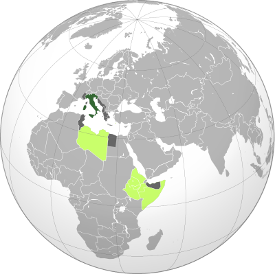 What was the name of the Italian territories in Africa?