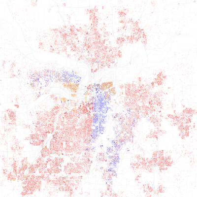 What proportion of Kansas City's land is covered by water?