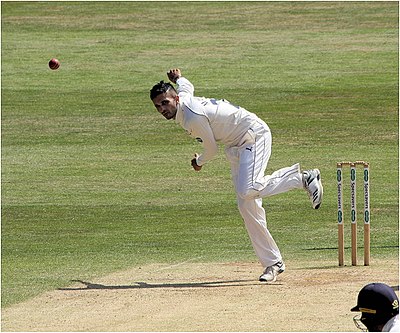 Against which team did Maharaj take his Test hat-trick?