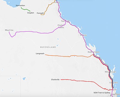 How many kilometers of track does Queensland Rail maintain?