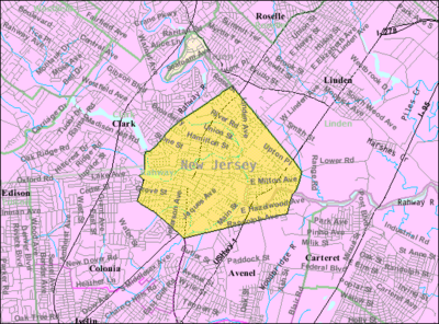 What was Rahway's population in the 2020 United States census?